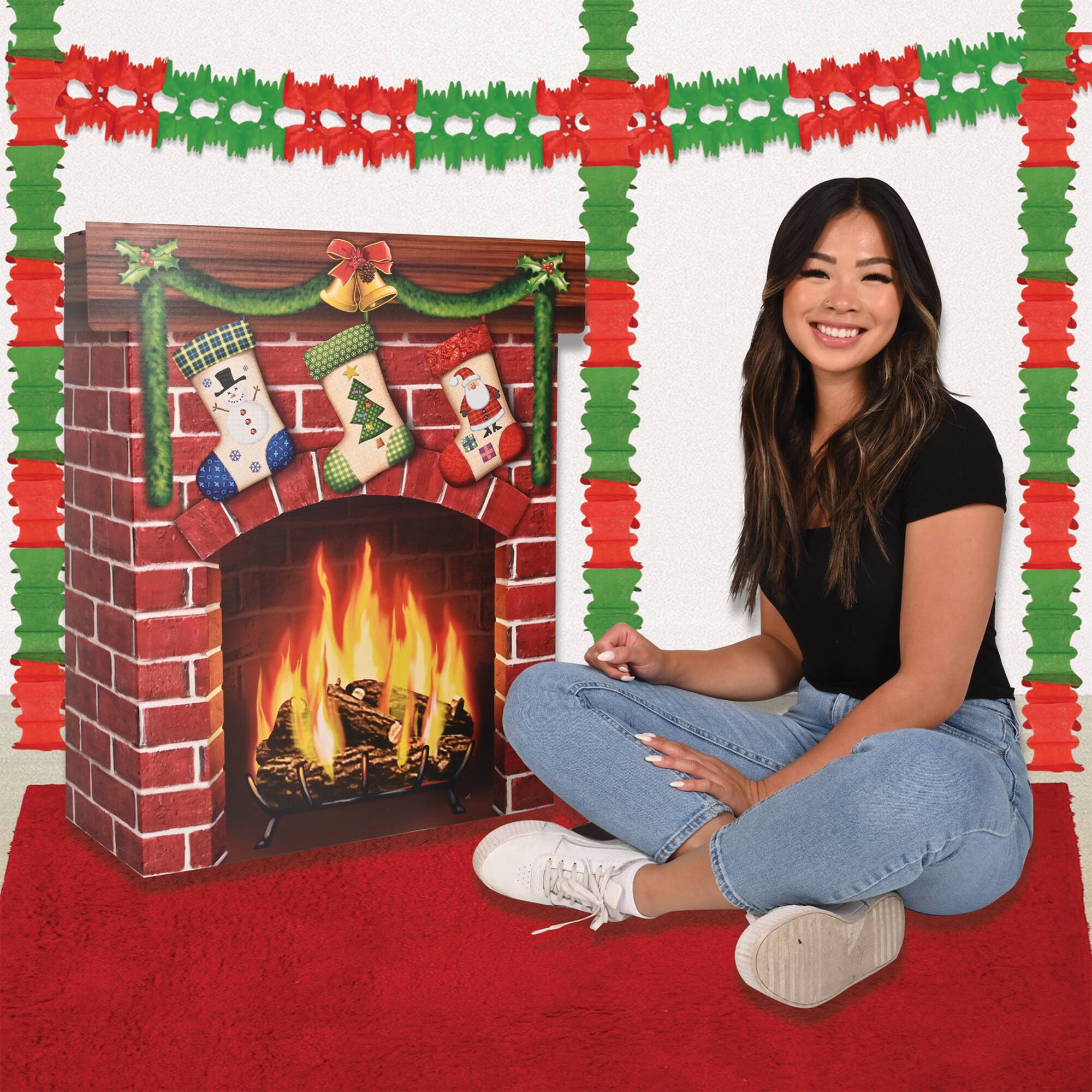 Beistle 32" 3-D Christmas Fireplace Prop